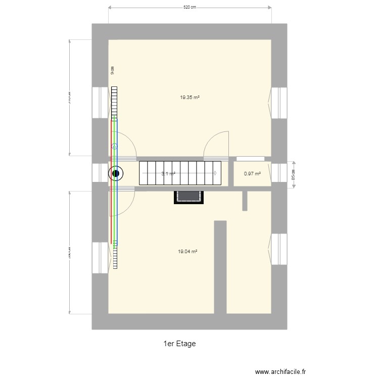 1er Etage Elect Radiateur. Plan de 0 pièce et 0 m2