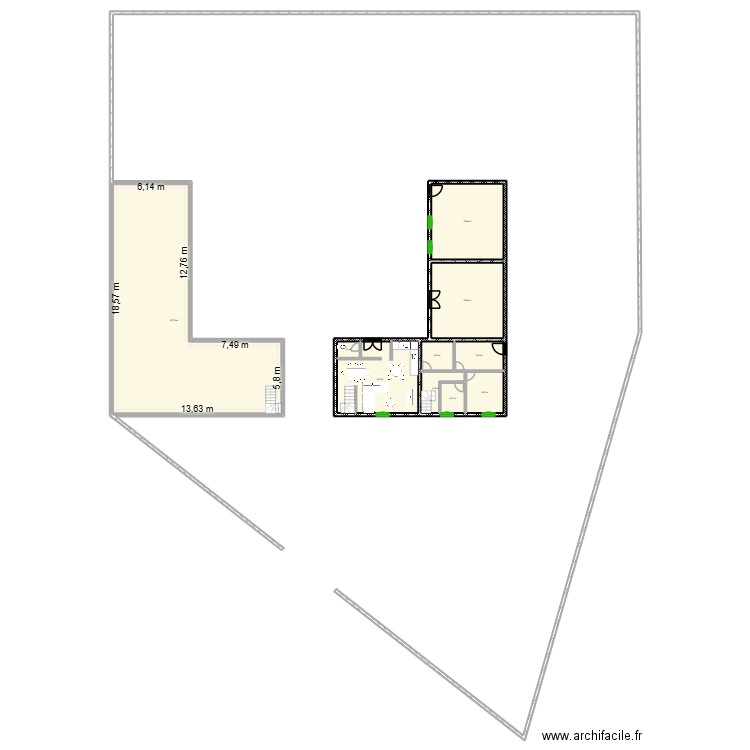 Ferme Delmotte V1 Etage. Plan de 10 pièces et 302 m2