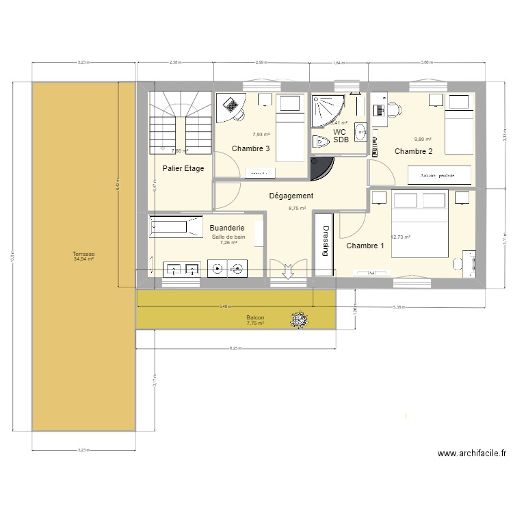 maison VIOLETA projet V4. Plan de 15 pièces et 159 m2