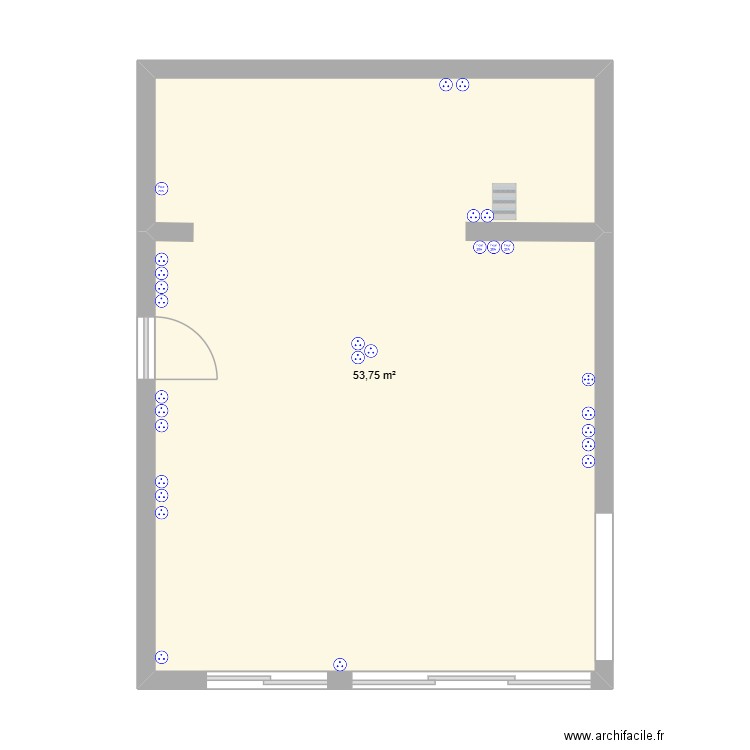 PLan électrique. Plan de 1 pièce et 54 m2
