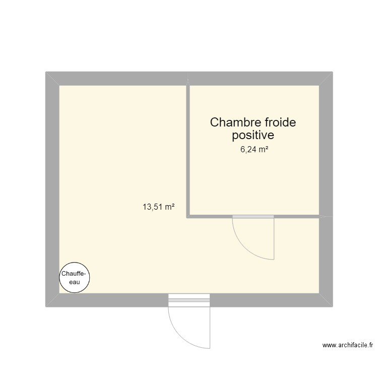 Cuisine carnivores. Plan de 2 pièces et 20 m2