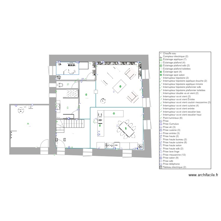 PLAN RDC 2eme VOLET éléctricité Emplacement. Plan de 0 pièce et 0 m2