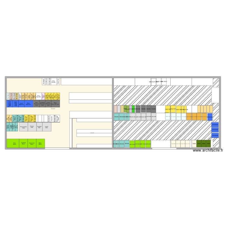 entrepot. Plan de 3 pièces et 421 m2