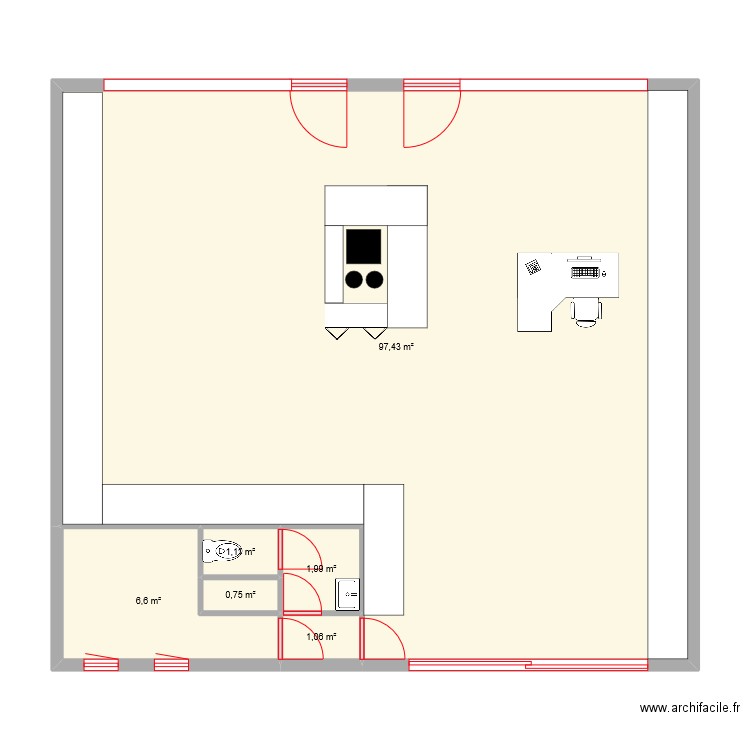 Point de vente ABTO/Emois et Bois Cambronne. Plan de 6 pièces et 109 m2