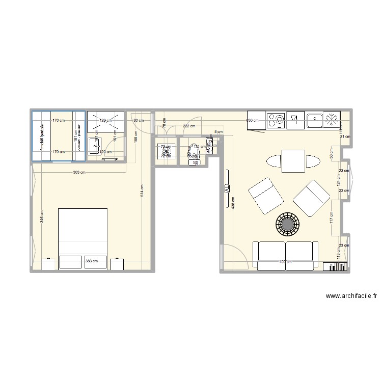 161 GRENELLE 3. Plan de 6 pièces et 43 m2