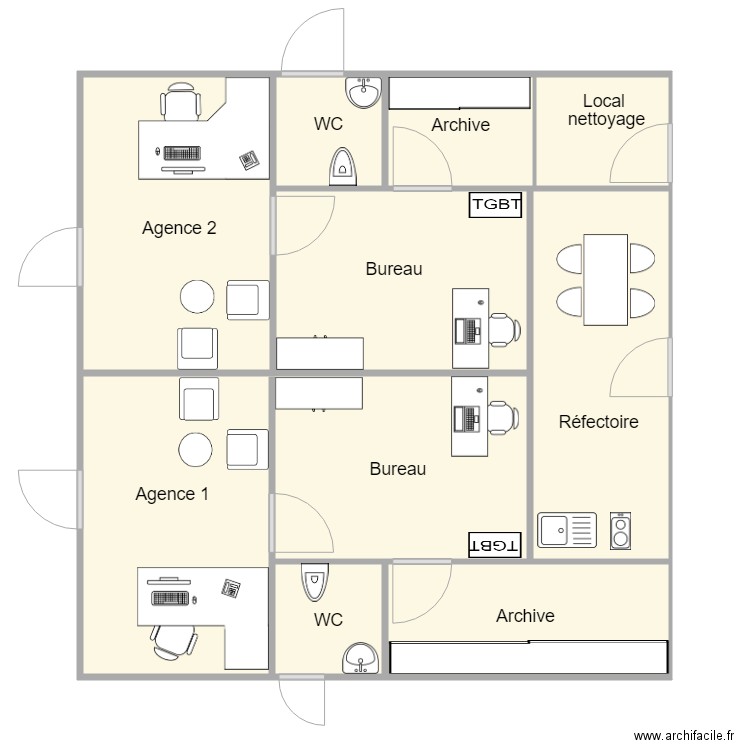 agence intérieur grand case. Plan de 0 pièce et 0 m2