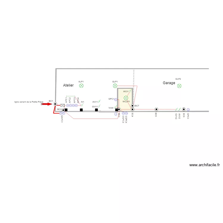 Atelier Garage. Plan de 