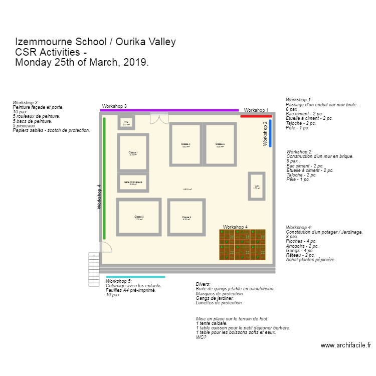 Plan de masse Ecole Izemmourne. Plan de 0 pièce et 0 m2