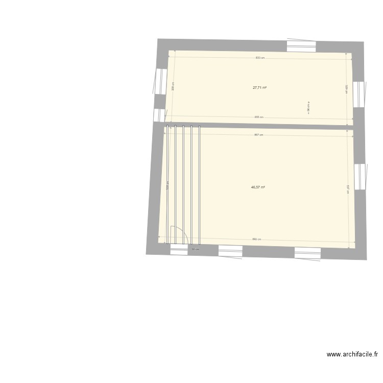 PLAN RDC pour solivage sud. Plan de 7 pièces et 149 m2