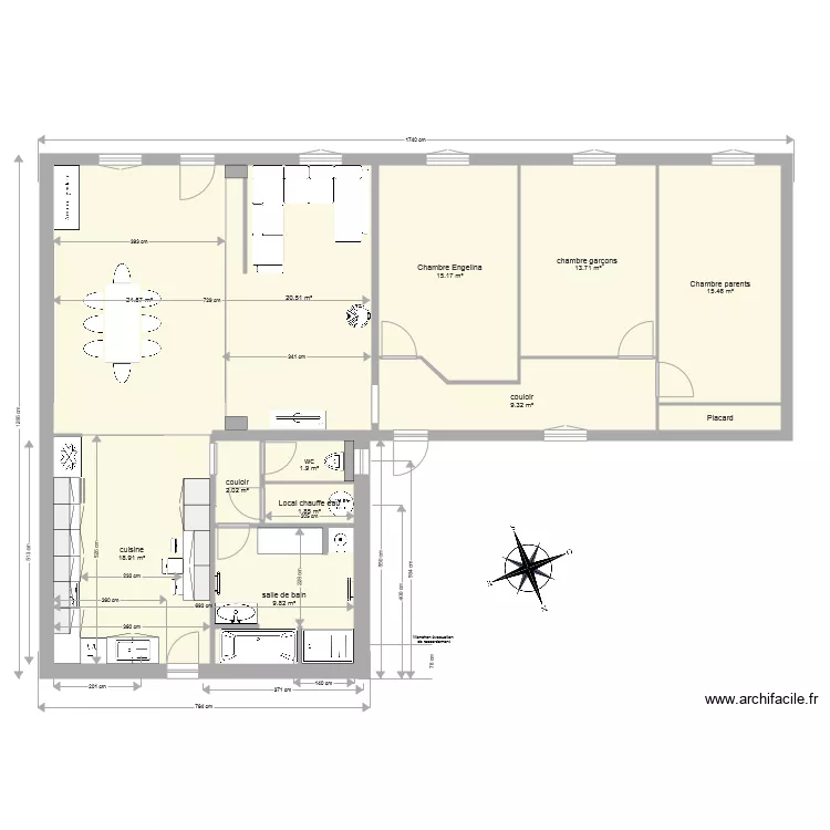maison sallertaine. Plan de 
