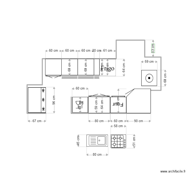 CUISINE iKEA Plan dessiné par betty56