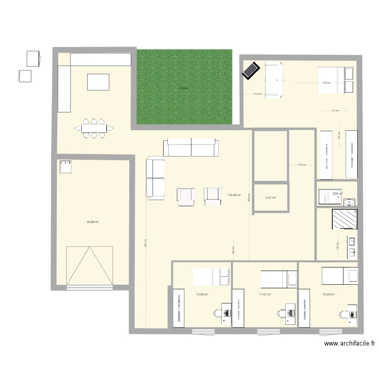 news. Plan de 7 pièces et 223 m2