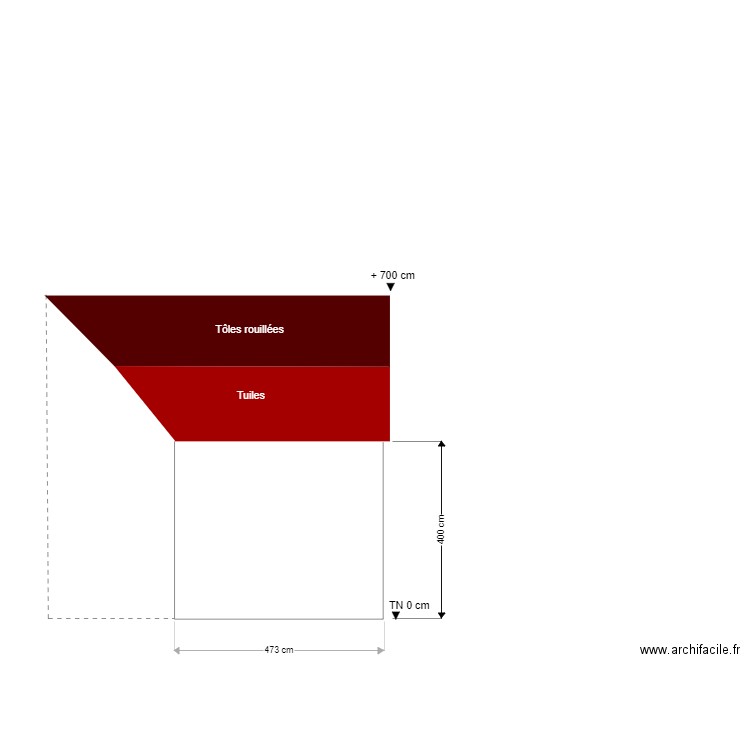 Façade sud est avant travaux. Plan de 0 pièce et 0 m2