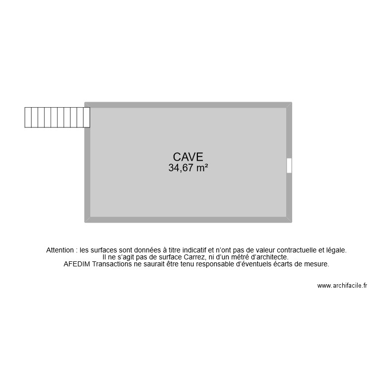 BI 6379 SOUS SOL. Plan de 1 pièce et 35 m2