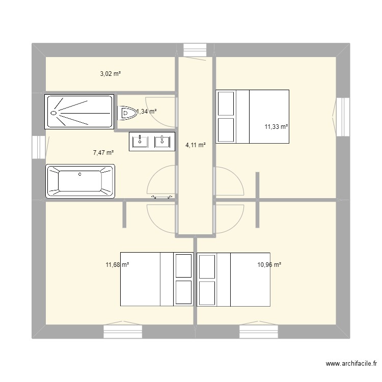 etage. Plan de 0 pièce et 0 m2