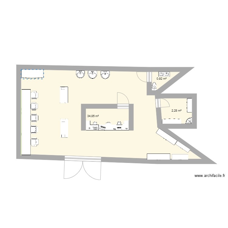 salon art. Plan de 0 pièce et 0 m2