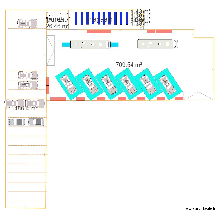 GARAGE POLICE 1. Plan de 9 pièces et 1312 m2