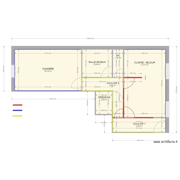 RENOVATION SAINT VALLIER PLAN DE BASE 1309. Plan de 7 pièces et 53 m2