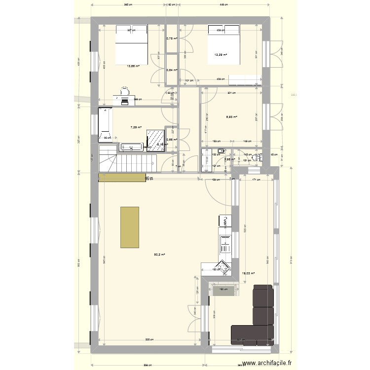 maison cuns90 sur terrain 2. Plan de 19 pièces et 248 m2