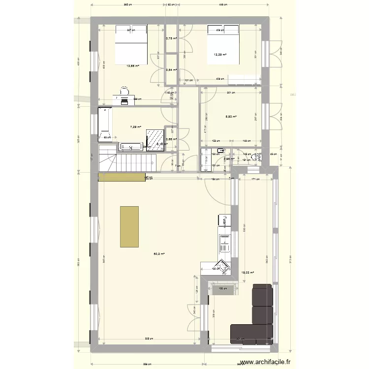 maison cuns90 sur terrain 2. Plan de 