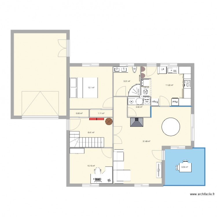 POST SALON V2. Plan de 0 pièce et 0 m2