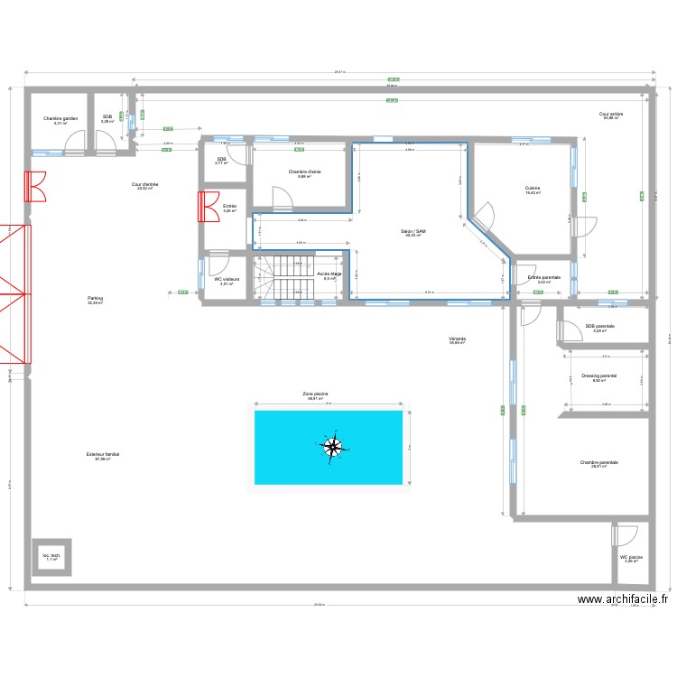 Ngaparou plan rdc batiment . Plan de 21 pièces et 457 m2