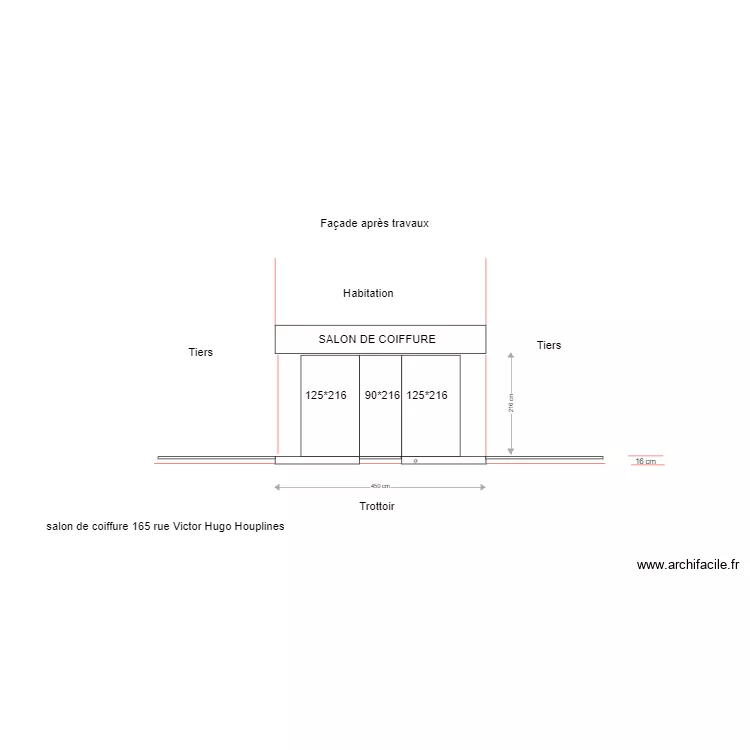 fa&ccedil;ade salon de coiffure4. Plan de 