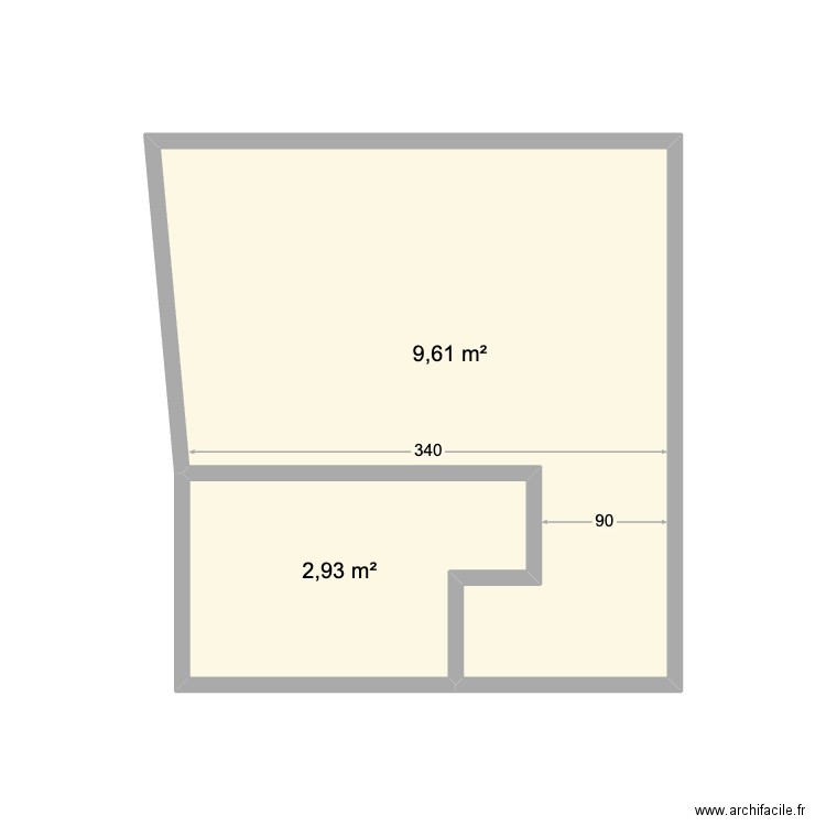 CH27. Plan de 2 pièces et 13 m2