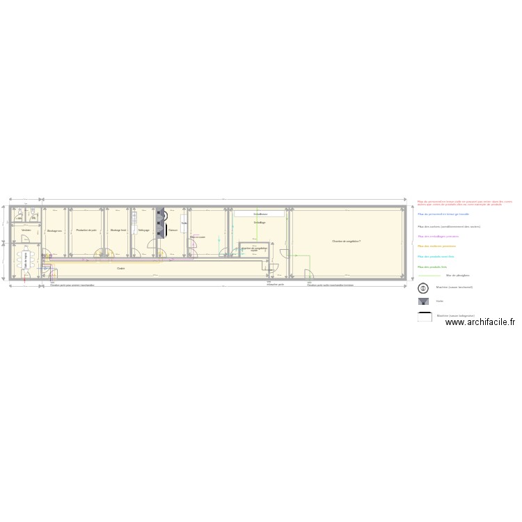 Usine Maroc 2 flux personnel. Plan de 0 pièce et 0 m2