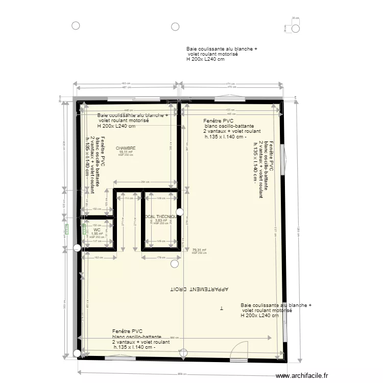 PLAN MESURE DE REL  APPARTEMENT DROIT . Plan de 