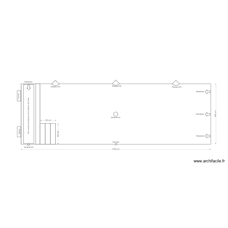 1100x350x150. Plan de 
