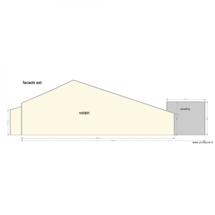 vue du voisin façade est initial et final. Plan de 0 pièce et 0 m2