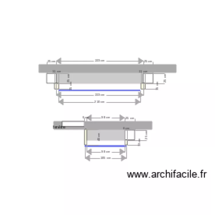 mur trombe d&eacute;tails. Plan de 