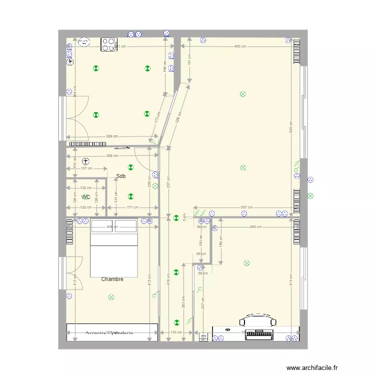 Appartement 1. Plan de 