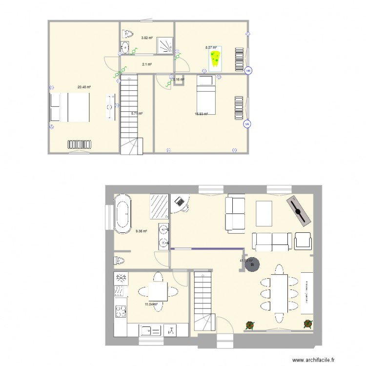 Plan RDC après. Plan de 0 pièce et 0 m2