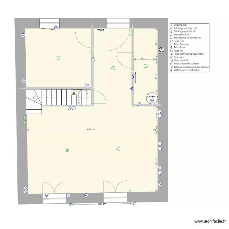 Implantation électrique M1 RdC. Plan de Implantation électrique M1 RdC. Plan de