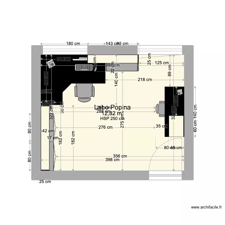 Labo Popina. Plan de 