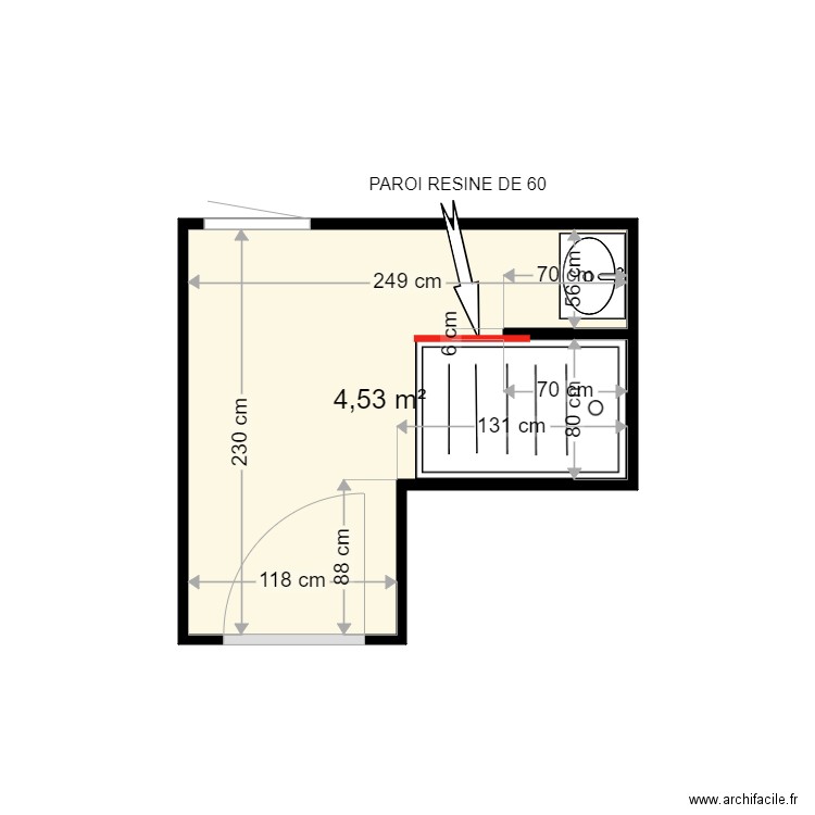 TERNISIEN NICOLE . Plan de 1 pièce et 5 m2