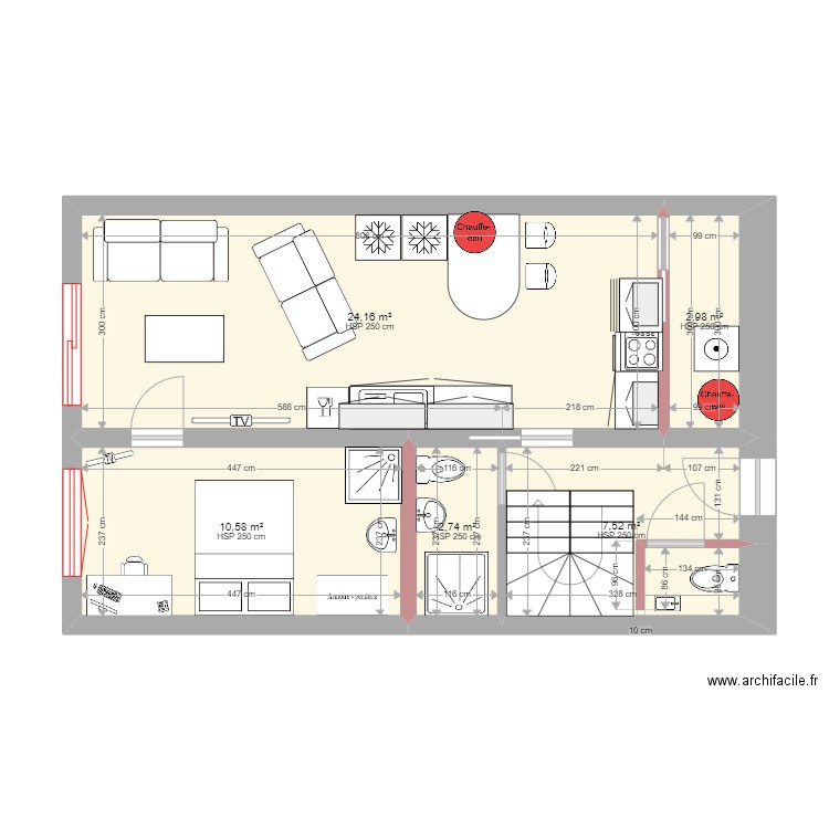 VdA_RDC_Meublé3. Plan de 5 pièces et 48 m2