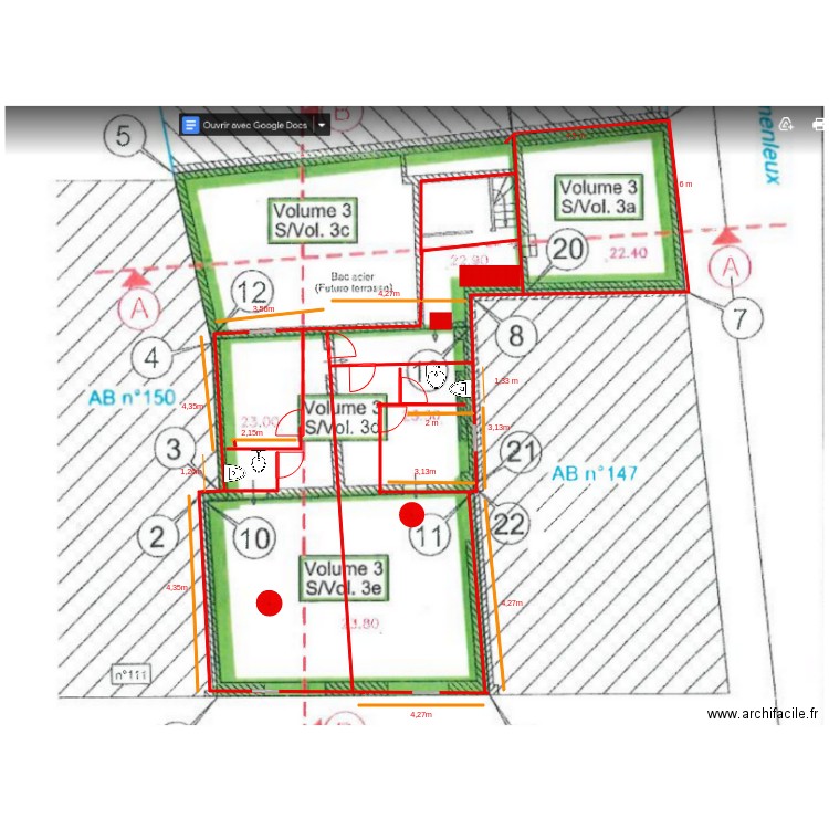 Picquinigy plan cadastre niveau R et1. Plan de 0 pièce et 0 m2