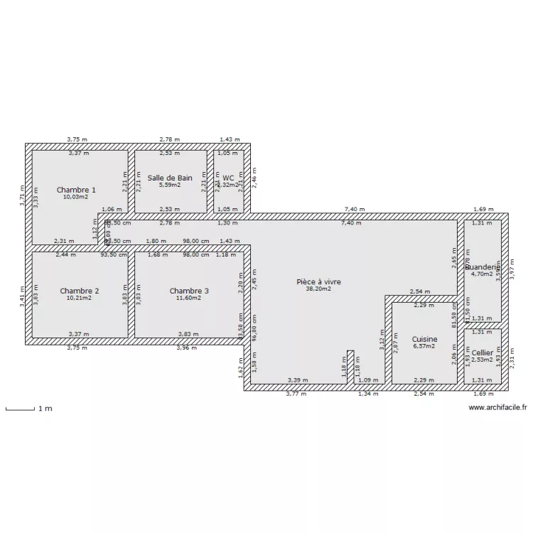 Maison 2. Plan de 