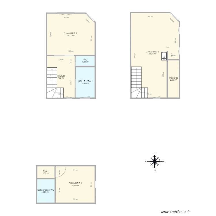 LEGUERRIER 1er et 2ème ETAGE. Plan de 0 pièce et 0 m2