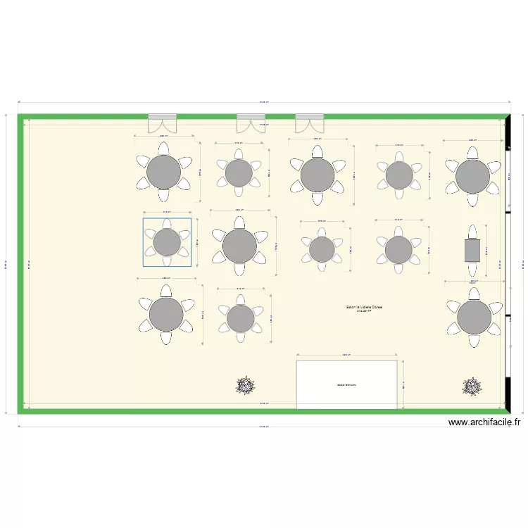 Salon La Lisiere Dor&eacute;e Ste MESME. Plan de 