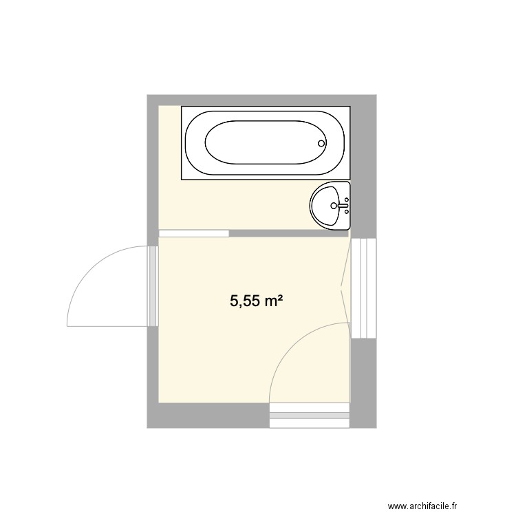 salle de bain marie . Plan de 1 pièce et 6 m2