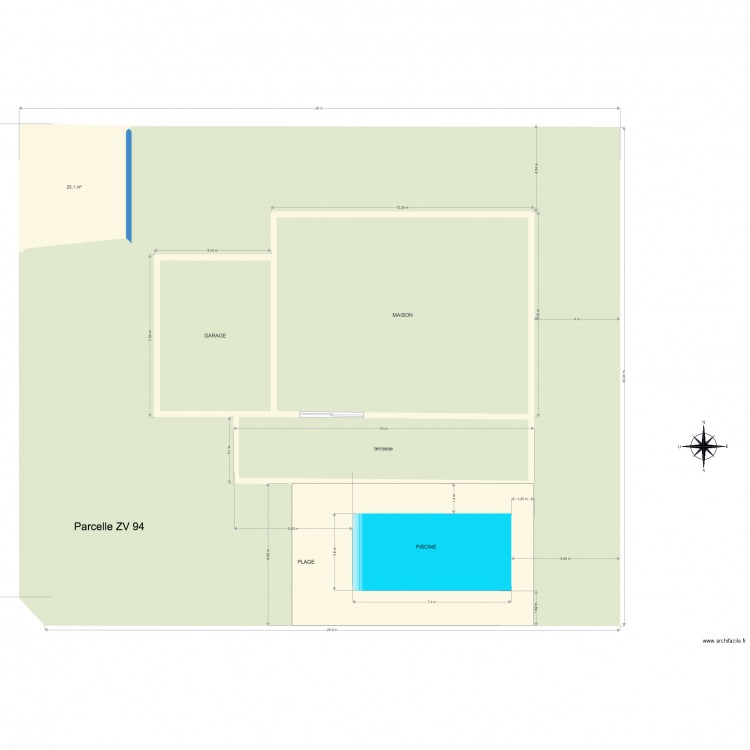 Déclaration de travaux piscine. Plan de 0 pièce et 0 m2