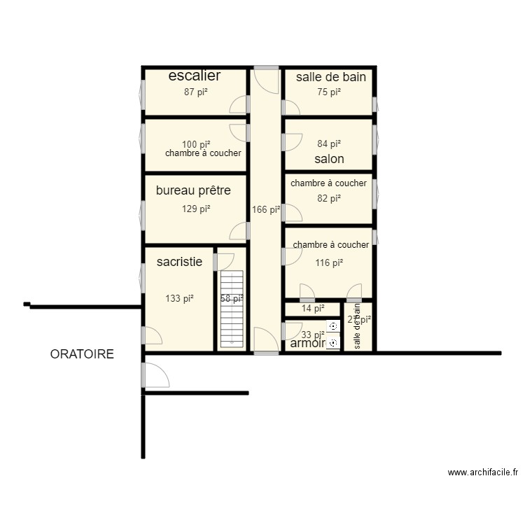 aile nord originale. Plan de 0 pièce et 0 m2