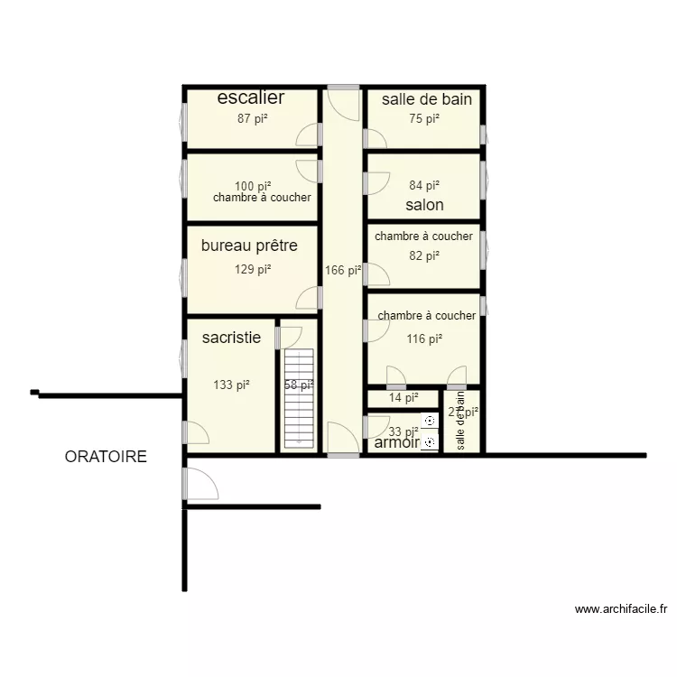 aile nord originale. Plan de 