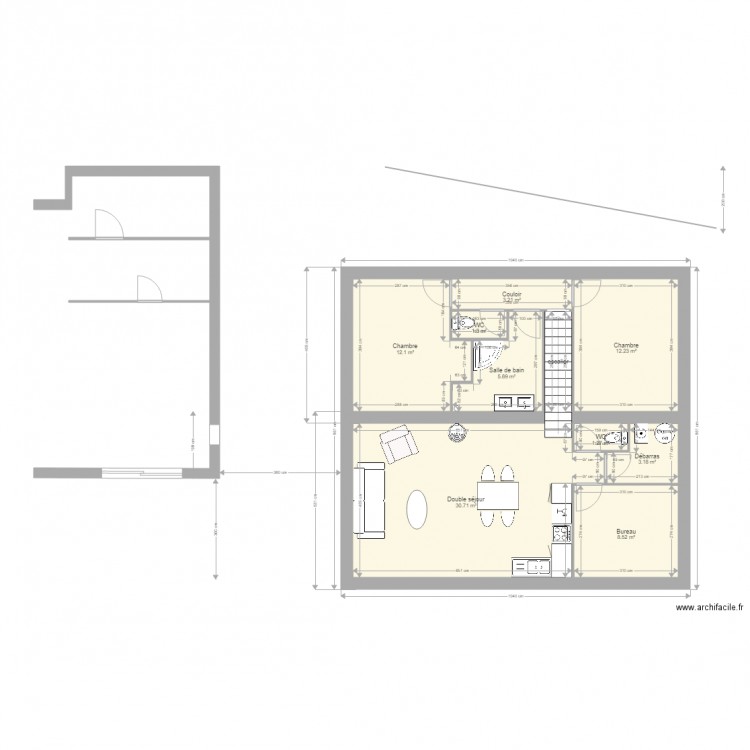 extension niveaux décalés 1. Plan de 0 pièce et 0 m2