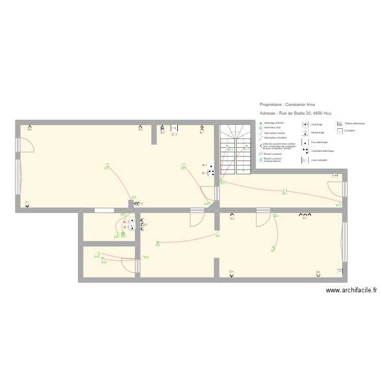 Statte_RDC. Plan de 5 pièces et 123 m2