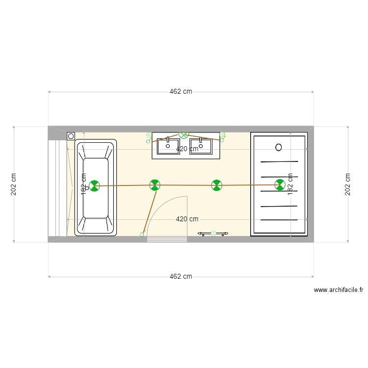 salle de bain du bas 4. Plan de 0 pièce et 0 m2